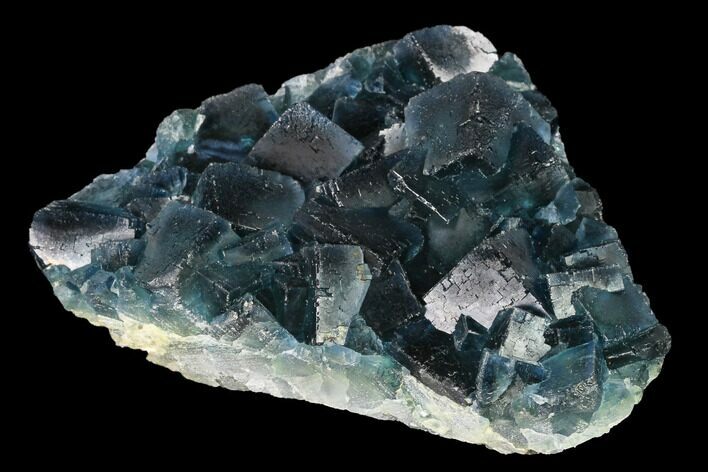 Cubic, Blue-Green Fluorite Crystal Cluster - China #142626